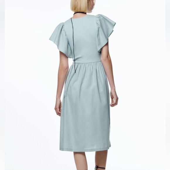 NWT Zara Ruffled Sleeve Dress - Picture 10 of 13
